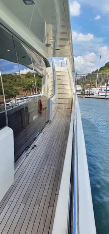 Ferretti 100 interior salon with exquisite furnishings