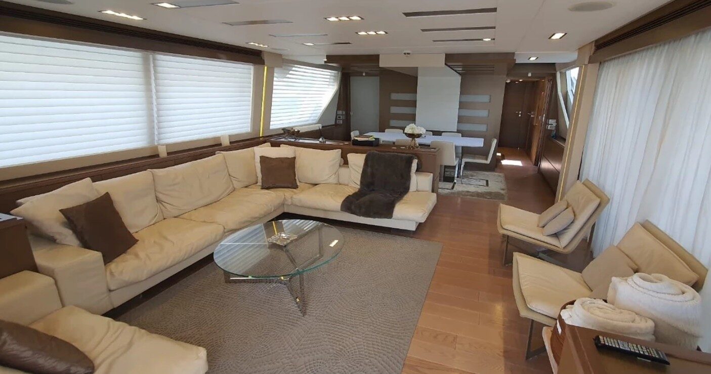 Ferretti 100 fully equipped galley and dining