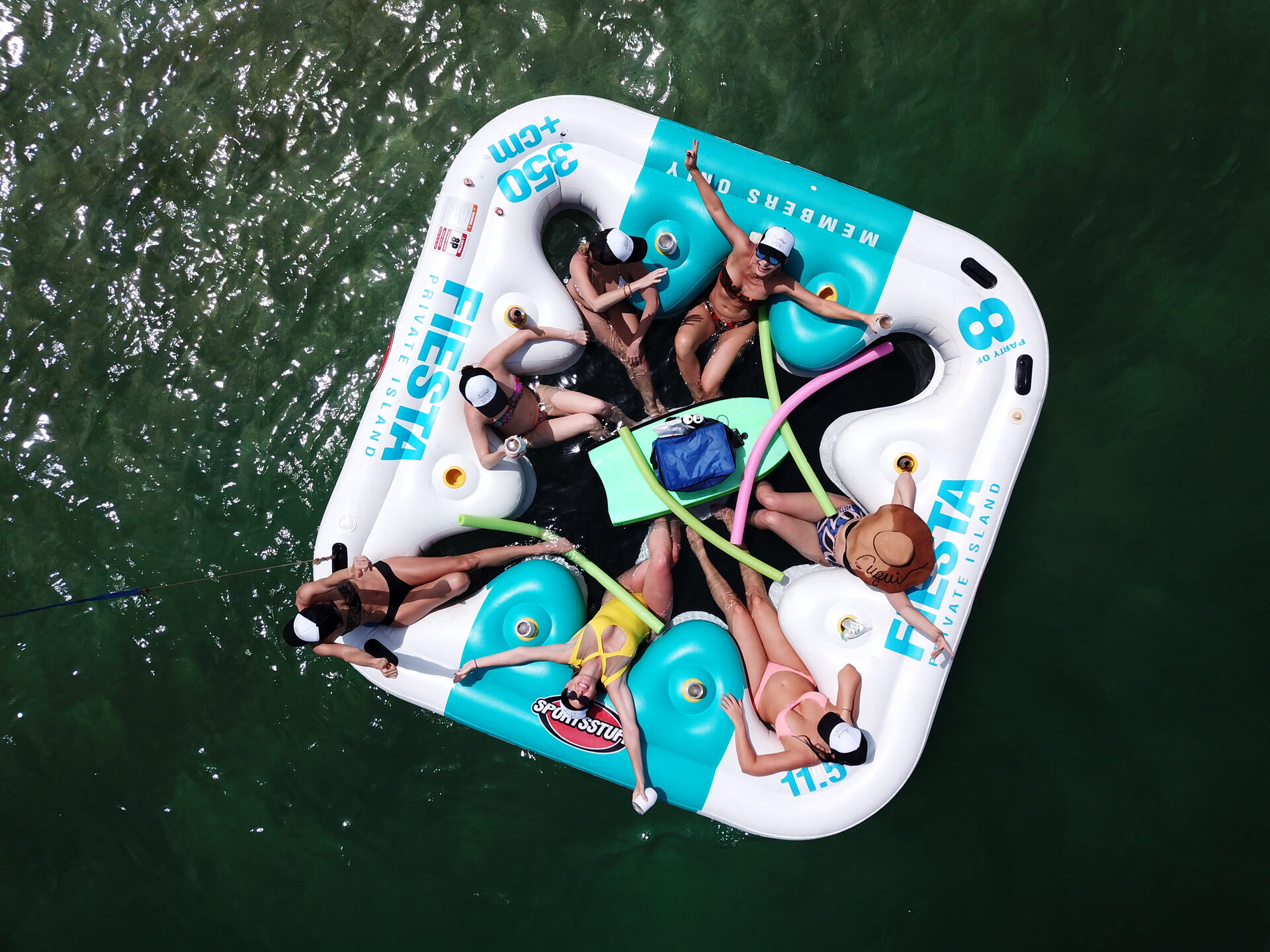Vista aérea piscina inflable Fiesta